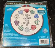 New Sealed Dimensions Stamped Cross Stitch Learn a Craft #72408 Home and Heart