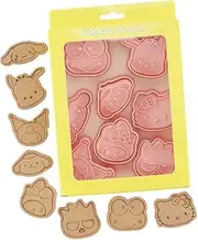 Cute KITTY Cat Cookie Cutter Set, 8 Pieces Cartoon Cookie Cutter with Embossed Pattern, 3D Cartoon Fun Cookie Cutter Set, DIY Baking Cake Fondant Pastry Baking Supplies