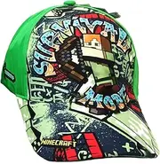 [Fashion UK] Official Minecraft Hat - Alex Steve - Cap with Visor for Kids or Boys Polyester and Cotton Green Baseball Cap
