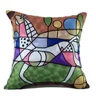Green Horse Abstract Art Picasso Throw Pillow Case Cushion Cover w Insert 18Inc