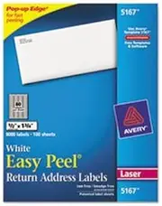 White Easy Peel Address Labels with Sure Feed, Laser,