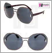 PRADA MOD EVOLUTION Oversized Shield PR53TS Burgundy Silver Grey Sunglasses 53T