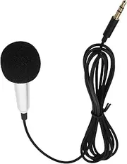 Kisangel Tiny Cellphone Microphone Portable Music Mic for Smartphone Professional Mini Microphone 3.5mm Connector Silver