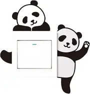 Decorative Sticker - Adhesive Lovely Panda Wallpaper - Removable Light Socket Decals, Family Decor Art Car Stickers Wall Art for Kids Living