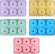 Silicone Molds (27 * 17cm), 5-Pack Donut Pan for Baking, Non-Stick Silicone Donut Mold Doughnut Pan Set, Donut Baking Pans Cake Biscuit Bagels Mould, Heat Resistant and Dishwasher Safe
