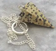 Dalmation Jasper Faceted Pendulum