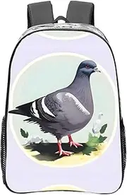 [DRTGEDS] Grey Pigeon Print Clear Backpack,High Capacity Clear Bag For Travel,Work,Festival, Concerts Women Men Unisex