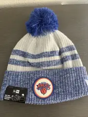 New Era New York Knicks Sport Knit Lined Winter Hat OSFM Grey Blue NEW Fleece