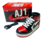 BLUETOOTH SPEAKER SHOES AJ1 Red USB FM Radio Rechargable Loud Sound