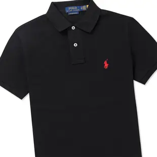 Polo Ralph Lauren RL 熱銷刺繡小馬透氣排汗短袖POLO衫(CUSTOM SLIM FIT)-黑色