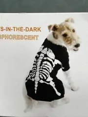 NEW Dog Halloween Costume - SKELETON Glows In The Dark Size MEDIUM Free Shipping