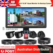 5ch 10.36" Quad Monitor DVR 360 Backup camera For Truck Semi Box Bus RV Caravan
