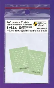 1/144 Decals: RAF Modern 8' White Number/Letters #DMK14409 : MARK1
