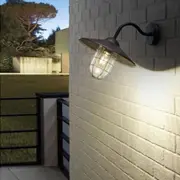 Melgoa Outdoor Wall Light in Galvanised Steel Black