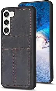 [Asuwish] Mobile Phone Case for Samsung Galaxy S23 Plus S23+ 5G Case with Film Screen Protector Card Slot Foldable Leather Wallet Stand S23plus 23S S 23 + 23+ Mobile Phone Cases Protective Cover Phone