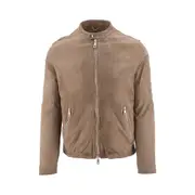 [BRATO] BRATO Vegetable tanned leather jacket Man 52 52 Grey