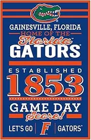 NCAA Florida Gators SignWood Established Design, Team Color, 11x17