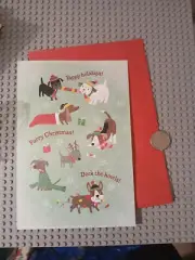 Hallrakr Greeting Card - dachshund Beagle bulldog Dog - Christmas -