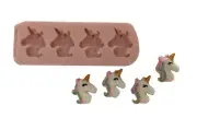 FOUR UNICORNS , UNICORN silicone mold fondant cake decorating cakes cupcakes FDA