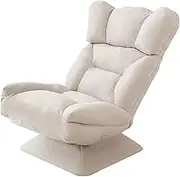 360° Pivoting Floor Gaming Chairs Garden Lazy Lounge Chair 3 Positions Adjustable Sofa Recliner Comfortable Support Living Room Bedroom Reading Chair (Color : Khaki)