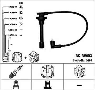 NGK Ignition Cable Kit Black For HONDA Accord III ROVER 200 400 87-00 GHT255 (for: Honda)