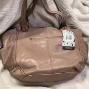 The Sak NEW Kendra Mocha Sparkle Leather Satchel Tote Bag 105854