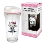 【SANRIO 三麗鷗】HELLO KITTY掀蓋式玻璃水杯450ML(2件組)