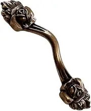 Pull Handle for Kitchen Cabinet Door Drawer Retro Rose Flower Dresser Knobs Drawer Pulls Kitchen Cabinet Handle Door Handle Furniture Cabinet Accessories 2pcs(96mm)