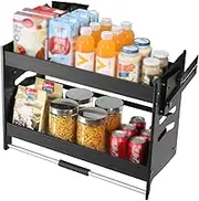 Pull Down Cabinet Organizer,2 Tier Pull-Out Shelf,Retractable Kitchen Storage Shelf,Space Saving,Suitable for Kitchen Bar and Cafe Cabinets,Load Capacity 20kg (Size : 864x280x540mm)