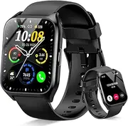 DUSONLAP Smart Watch for Men Women Answer/Make Call, 2025 HD Screen 1.85" Fitness Watch, Sleep Monitor/Step Counter/Heart Rate Black