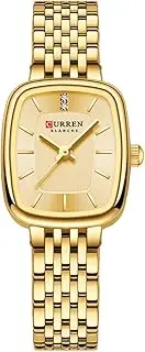 [Generic] Women's Square Dress Watch - 21mm Gold/White Dial, Japanese Quartz Movement, 30M Water Resistant, Stainless Steel Band (6 Color Options)