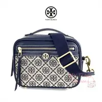 在飛比找蝦皮購物優惠-Tory Burch T Monogram 提花相機包海軍藍