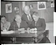 Mike Jacobs Signing Contract With Robert Williams 1937 Old Boxing Photo