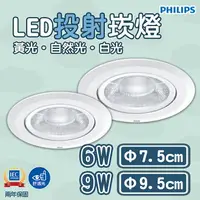 在飛比找樂天市場購物網優惠-〖飛利浦 PHILIPS〗★ LED投射崁燈 崁入孔 7.5