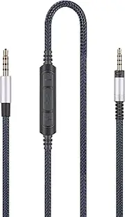 Audio Cable Compatible with Sennheiser Momentum, Momentum 2.0, HD1 Headphones, Audio Cord with in-Line Microphone and Remote Volume Control Grey-Android-3.5mm