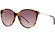Gucci GG1268S 002 Sunglasses Women's Havana/Gold/Red Lenses Oval Shape 58mm