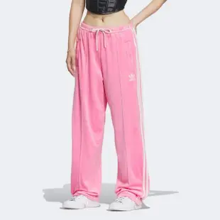 【adidas 愛迪達】長褲 女款 運動褲 三葉草 亞規 新年 VELOUR SST PANT 粉 IX4230