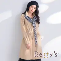 在飛比找momo購物網優惠-【betty’s 貝蒂思】長版翻領綁帶洋裝(卡其)