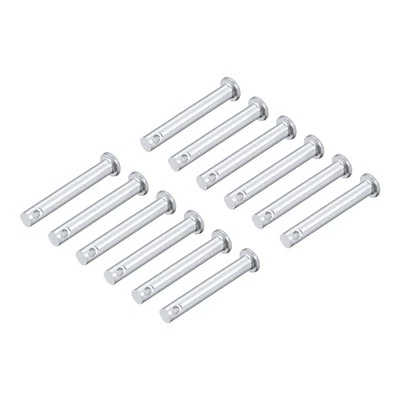 12Pack Single Hole Clevis Pins 6mmx45mm Flat Head Zinc-Plating Solid Steel Pins