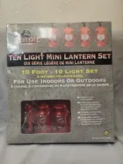 10' String Lights Set Mini LANTERNS INDOOR OUTDOOR Sealed Rivers Edge camp vntg