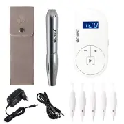 CHUSE C5C Permanent Makeup Machine Kit Tattoo Pen Needles Digital Controller Set