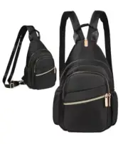 Small Sling Bag for Women, Mini Backpack Sling Backpack Convertible, Black