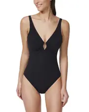 Profile by Gottex Beyond Time V Neck Keyhole One Piece Swimsuit