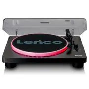 Lenco LS-50LED Turntable Vinyl Record Player w/LED Light/Built-in Speakers Black