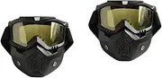 2pcs Motor Glasses Goggles Motorbike Helmet Lens Motorcycle Face Mask Detachable Mask
