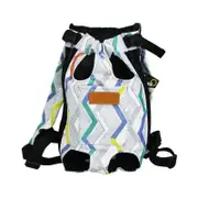 ANYWAGS Pet Carrier ZigZag Pattern XL Denim Breathable Travel Backpack for Large XL Pets with Pockets for Carrying Supplies