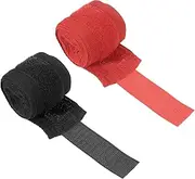 uxcell Boxing Hand Wraps, 1 Set 98 Inch Length Elastic Boxing Wraps Cotton Fist Mitts Wrist Straps Protection for Muay Thai Martial Arts Kickboxing Bandages, Red Black