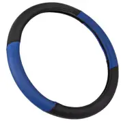 Beige and Black Two Tone Leather Steering Wheel Cover Universal 14.5-15.5 Inch (for: Honda Civic)