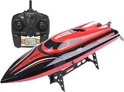 Remote Control Racing Boat Watercraft High Speed 30KM/H Huge Large Motor Servo Speedboat 17.1" with Automatically for Boys Adults H101