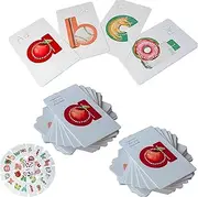 Preschool Alphabet Tool - Learn Letter Sounds 2X Faster, Embedded Pictograph Mnemonic Alphabet Flash Cards Uppercase, ABC Flash Cards for Kids, Learn Letters and Sounds Fast (2pcs,nobox)